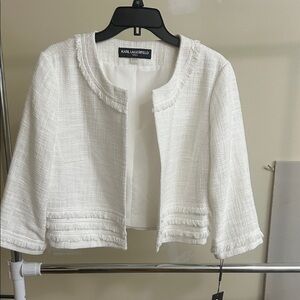 Karl Lagerfeld Ivory Textured Jacket